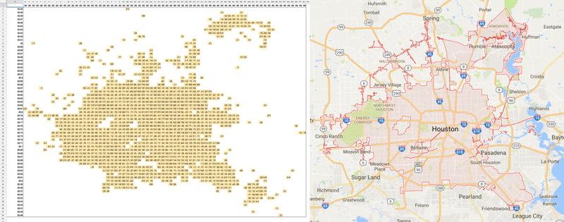Bản đồ bảng trục Houston